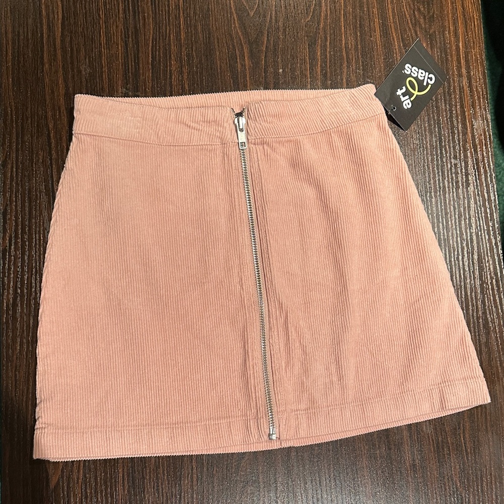 Art Class Pink Skirt with Front Zipper